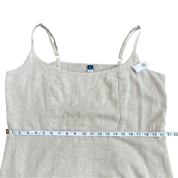 Old Navy Cami Mini Dress Linen Blend Tan XXL NWT Neutral Beach Vacation - Picture 7 of 8